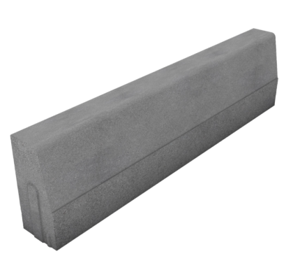 Krawężnik najazdowy 12x25x100 kolor szary